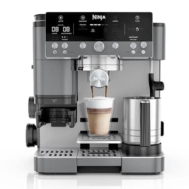 Ninja Luxe Premier 3-in-1 Coffee Machine, Latte, Cappuccino, Cold Brew & Espresso Maker With Built in Bean Grinder & Milk Frother, Easy to Use, 4 Automated Froth Presets, Gun Metal ES601UKGM