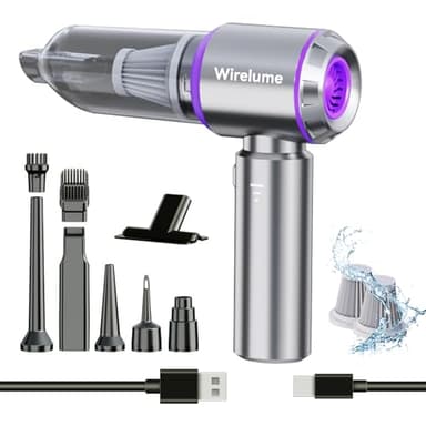 Wirelume Handheld Car Vacuum Cleaner Cordless Powerful 22000Pa Strong Cyclonic Suction Blowing Brushless Motor Portable Rechargable Lightweight for Pet Hair Vehicle Home Office Purple