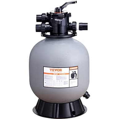 VEVOR Sand Filter, 19-inch, Up to 45 GPM Flow Rate, Above Inground Swimming Pool Sand Filter System with 7-Way Multi-Port Valve, Filter, Backwash, Rinse, Recirculate, Waste, Winter, Closed Functions