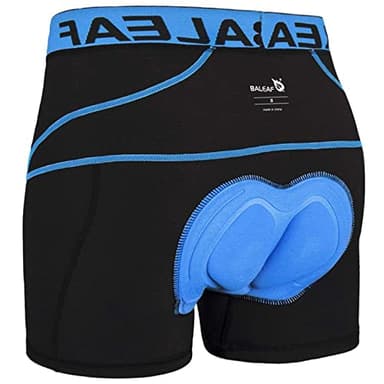 baleaf Cycling Shorts Mens Padded Undershorts Bike Short Mountain MTB Liner Riding Breathable Bicycle Underwear Blue L