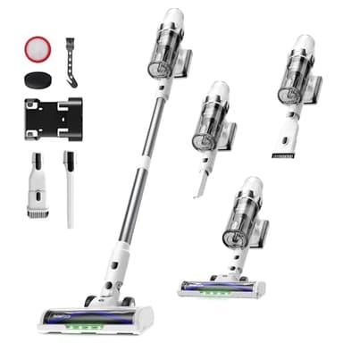ElecKeys Cordless Vacuum Cleaner 580W 48KPA Powerful Stick Vacuum Cleaners, Rechargeable Cordless Vacuum Up to 65Mins Runtime, Anti-Tangle Stick Vacuum for Home, Pet Hair, Hard Floor, Carpet