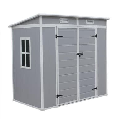 Panana Outdoor Storage Sheds Includes Plastic Floor,Plastic House Tool Shed Box,4ft,5ft,6ft (6x4f Pent roof)