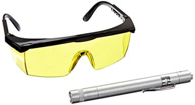 InterDynamics Certified A/C Pro Car Air Conditioner Stop Leak Detector Kit, Leak Detection Kit Detects O Ring and Hose Leaks, Includes Protective Glasses and Pen Light