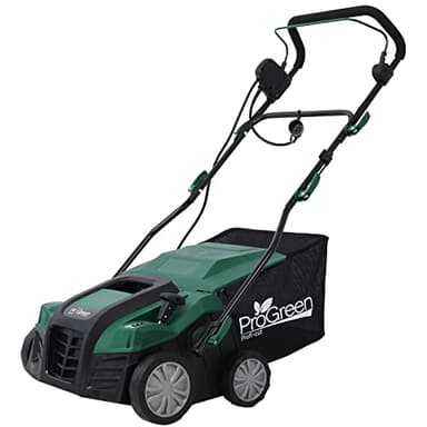 SPOFLYINN Garden Scarifier with Detachable Blades 58QT Large Capacity Collection Box Extra Large 15 Amp Strong Motor 3600rpm Electric Lawn Dethatcher for Yard Lawn Garden 16 inches