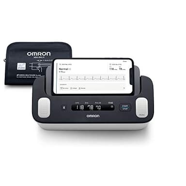 OMRON Complete Upper Arm Blood Pressure Monitor and ECG for Hypertension Monitoring and AFib screening for Home Use - 2-in-1 BP Monitor and ECG Machine with 1 Year OMRON Connect Premium for Free