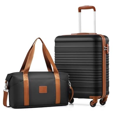 COOLIFE Cabin Suitcase, 55x40x20cm Cabin Luggage with ABS Hard Shell and Easyjet Bag 30L(45×36×20cm) Set, Carry On Suitcase with TSA Lock & 4 Wheels, Suitable for Ryanair, Easyjet, Paid Hand Luggage