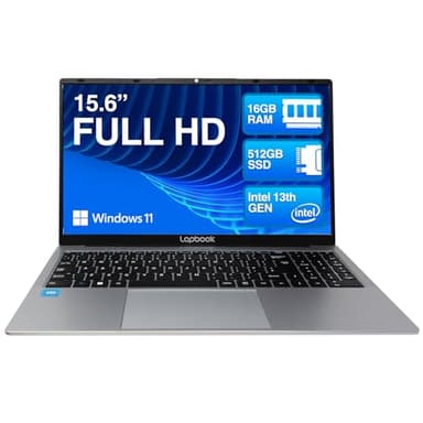 15.6" Full HD Laptop - 16GB RAM 512GB M.2 SSD Windows 11 Home, Dual-Band WiFi, Integrated Webcam - S15 N2 15 Inch Lightweight Laptop