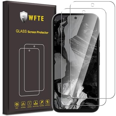 WFTE 2-Pack Tempered Glass for Google Pixel 8a Screen Protector,9H Hardness,Anti-Scratch,Anti-Fingerprint,Bubble-Free,HD Clear,Premium Protective Film for Pixel 8a,Case Friendly