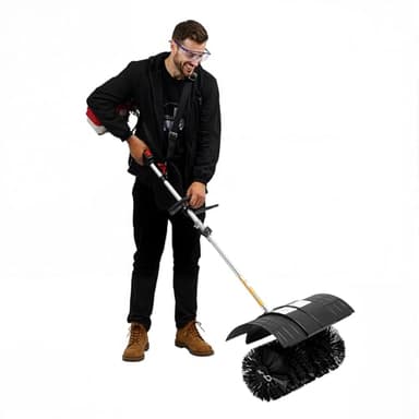 52CC 2.3HP Sweeper Artificial, 1700w Gas Powered Brush Broom, Grass Sweeping Brush Cleaner, Air Cooling Broom Sweeper Artificial Grass Gas Power for Patios Driveways Street