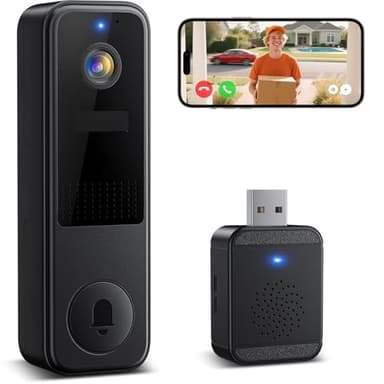 Belleye 2K Wireless Video Doorbell with Chime, Battery Powered WiFi Doorbell Camera 2.4GHz, Human Detection, Night Vision, 2-Way Audio, IP66 Weatherproof, Cloud Storage Supported