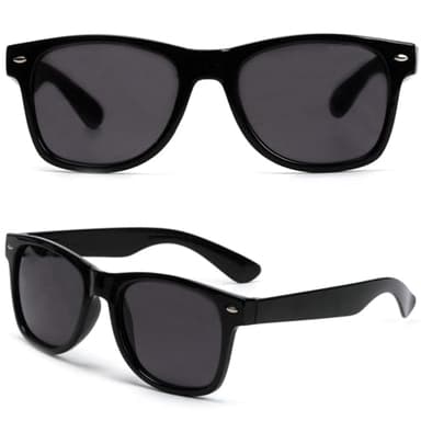 VANANA Retro Reading Sunglasses, Vintage Black Square Frame Sun Readers for Men Women Outdoor Fishing Driving Climbing Unisex (Black, 1.5, x, Grey)