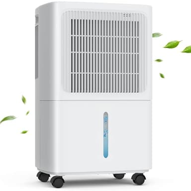 LEENON Dehumidifiers for Home 12L/Day Compressor Dehumidifier for Bedroom with Ultra-Quiet Sleep Mode Drying Clothes, Auto Off, 24H Timer, Continuous Drainage, Humidity Sensor, for Basement Home Damp