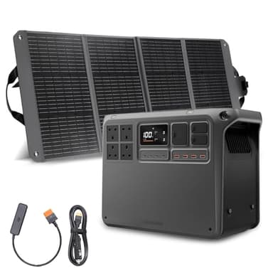 DJI Power 2000 Portable Power Station, 3000W Stable Output Solar Generator 2048Wh LFP LiFePO4 Battery+120W Solar Panel, 45m Fast Charging Off-Grid Electric Generator for Home Backup Outdoor RV Camping