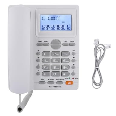 Corded Telephone with LCD Display and Speakerphone with Answering Machine Big Button Landline Telephone with Speaker, Basic Calculater, Caller ID for Seniors Home Hotel Office