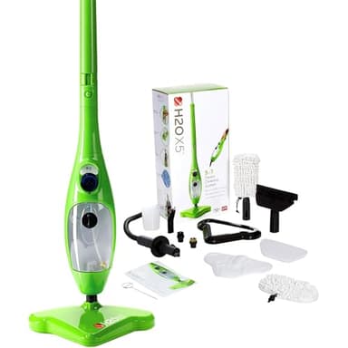 H2O X5 Steam Mop and Handheld Steam Cleaner – Multifunctional & Multipurpose System for Floors, Carpets, Windows, Upholstery, Kitchens & Bathrooms (Green)