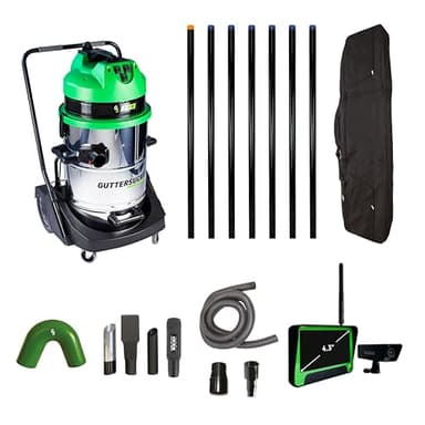 GutterSucker Gutter Cleaning Vacuum System (Pro Platinum Package) - 10.5m/34ft Reach with Real Time Inspection Camera