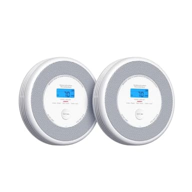 X-Sense Combination Smoke and Carbon Monoxide Alarm with English Voice Alerts, Smoke Alarm for Home with Replaceable Battery, XP0A-SR, 2-Pack