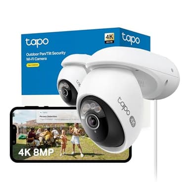 Tapo C560WS 4K 8MP Security Camera Outdoor, Outdoor Camera,Local Facial Recognise,Starlight Colour Night,CCTV Camera,IP66,360°AI Detection,WiFi 6,Flexible Storage,Google Home/Alexa,No Monthly fee