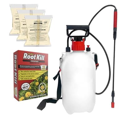 Weedblast Rootkill Concentrated Weedkiller 3 x 100ml Sachets Boxed with 5L Garden Sprayer