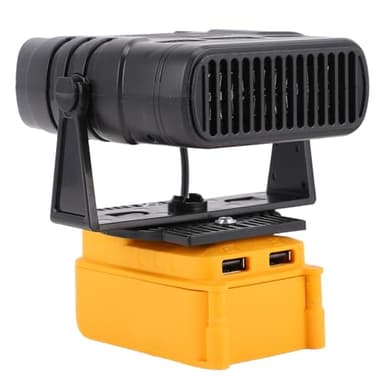 Depisuta Portable Space Heater, 200W 2 Level Adjustable Temperature 55-85℃ with Nature Breeze Mode, Compact Battery Powered Heater for Workshop Office Camping, 2 USB Outputs