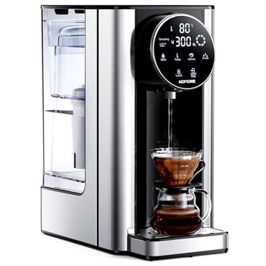 KOMORE 2.7L Instant Hot Water Dispenser, Filter Water Dispenser with 7 Temperature Presets & 7 Volume Options, 2600W Fast Boil, Electric Kettle with LED Touch Display, Black