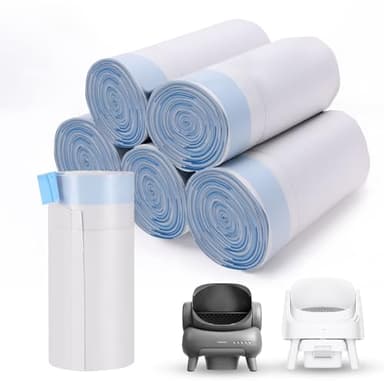 120 Count Cat Litter Box Bags for Neakasa and PetPivot Open Self-Cleaning Cat Litter Boxes, Extra Thick Heavy Duty Liners Replacement, Unscented, 27" x 13", Holds 22 lbs