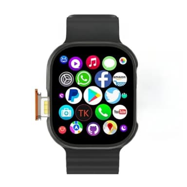 JINSHANGZI DW100 Pro+ SmartWatch 4G/5G Android OS GPS Men WIFI Touch ID NFC Smartwatch with Rotating Camera Fingerprint Unlock Touch Sim Card Slot Video Call (Black,8GB 256GB)