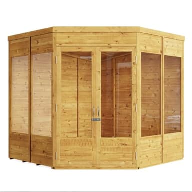 BillyOh Corner Summerhouse Log Cabin 7 x 7 Garden Storage Shed Wooden Summer House Sheds Picton Summerhouses Pressure Treated Available (Pressure Treated, 7x7)