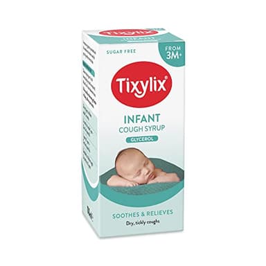 Tixylix Baby's Honey and Lemon Dry and Tickly Cough Syrup 100ml, Sugar and colour free, Suitable for vegetarians, Suitable from 3 months to 5 years