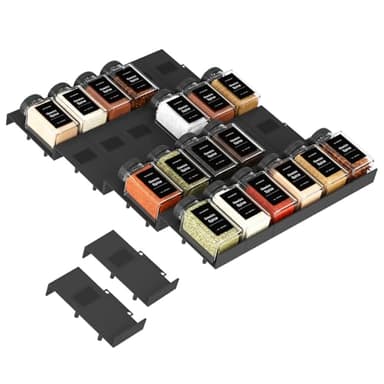 Famhap Spice Drawer Organiser, 24PCS Interlocking Expandable Seasoning Rack Tray Insert for Kitchen Drawers, Spice Rack Drawer for Spice Jars