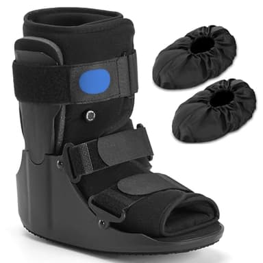 Walking Fracture Boot, Air Cam Walker Orthopaedic Boot for Sprained Ankle Short, Air Brace for Broken Foot Achilles Tendon Injury Black(M)