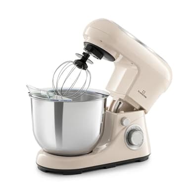 Klarstein Stand Mixer, 5L Food Mixer for Baking with Bowl, 1300W Cake Mixer w/Beater, Dough Hook, Whisk & Mixing Bowl, 6 Speed Planetary Rotation Kitchen Maker, Electric Mixer for Baking Bread Pastry