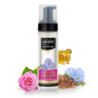 SOF N' FREE Curly Hair Mousse with Flaxseed Oil & Rosewater, Curl Defining Foam for Wavy, Curly & Coily Hair, Frizz Control Hair Mousse for Hold & Shine, 200ml Sourced by Bronx International Ltd
