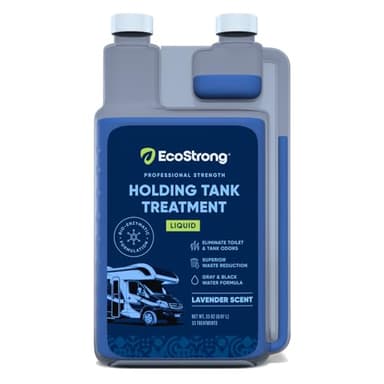 Eco Strong RV Toilet Holding Tank Treatment | Powerful Bioactive Odor Destroyer with Black Water Waste Digesting Enzymes [High Potency 33oz - Lavender]