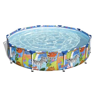 BESTWAY SAFARI SWIMMING POOL 305 cm 10FT Garden Round Frame Above Ground Pool Steel Pro