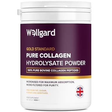 Collagen Powder, Gold Standard Bovine Collagen Peptides Powder by Wellgard - High Levels of The 8 Essential Amino Acids, Collagen Supplements, Halal & Kosher, Made in UK