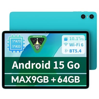 TECLAST 2025 Newest Tablets 10.1 Inch, P33 Android 15 Tablet, 9GB RAM 64GB ROM(TF 1TB), 6000mAh, WiFi Android Tablets, 1280x800 IPS, Quad-Core, 2 Speaker|Type-C|BT5.0|Camera|3.5mm Jack|GMS
