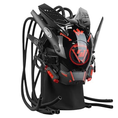 Punk LED Mask for Adults, Adjustable Techwear Half Mask Helmet with Adjustable Flame Braid Design, Perfect For Halloween Parties And Cosplay Themed Events