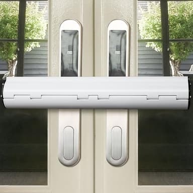 Lock for Patio French Security Lock - French Door Security Lock for French Double Doors with 2 Handle (White)