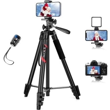 Victiv 64'' Tripod for iPhone, Phone Tripods with Remote and Mobile Phone Stand for Filming, Aluminum Lightweight Travel Tripod for Samsung Smartphone/DSLR/Camera, Portable Extendable Camera Stand