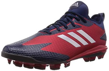 adidas Adizero SP Point Baseball Shoes Molded Cleats (Power Red Silver Navy, UK Footwear Size System, Adult, Men, Numeric, Medium, 6.5)