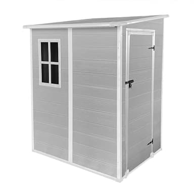 Panana Plastic Garden Storage Shed Outdoor Storage Includes Plastic Floor, Strong Structure House Tool Shed Utility Chest Shed Box (D15-142x 122x 192 cm)