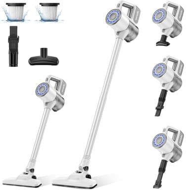 VersLife Cordless Vacuum Cleaner, 30Kpa Cordless Stick Vacuum, 35 Mins Runtime, 6-in-1 Lightweigt Handheld Vacuum Portable for Home Hard Floor
