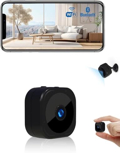 AOBOCAM Mini Spy Hidden Camera, Wireless WiFi home security camera 1080P HD, Indoor Camera with Night Vision, Motion Detection, Cloud & SD Card Storage come with app (Black 1)