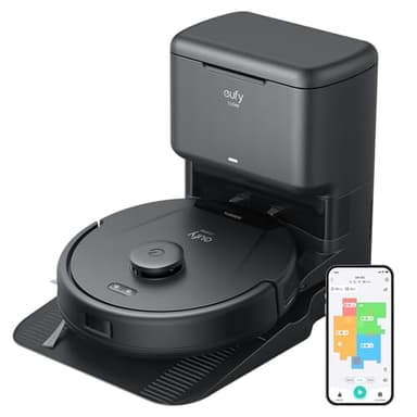 eufy L60 Robot Vacuum Cleaner with Self Empty Station, Hair Detangling Technology, Up to 60 Days of Hands Free Cleaning, Ultra Strong 5,000 Pa Suction to Remove Hair, Dust, iPath Laser Navigation
