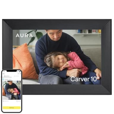 Aura 10" Digital Picture Frame | Unlimited photo and video sharing with no subscription or fees, quick and easy setup over WiFi