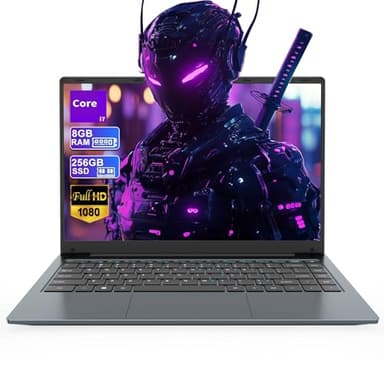 Laptop Computer Core i7 (Up to 3.1GHz) Laptop PC 14.1 Inch 1920*1080 Full HD IPS Computer 8GB RAM 256GB SSD WiFi5 Bluetooth4.2 USB3.0*3 Ethernet Interface HDMI Port For Bussiness 4500MAH Battery Life