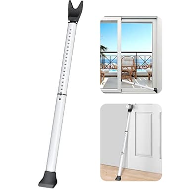 AceMining Upgraded Door Security Bar & Sliding Patio Door Security Bar, Heavy Duty Security Door Stoppers Adjustable Door Jammer Security Bar for Home, Apartment, Travel