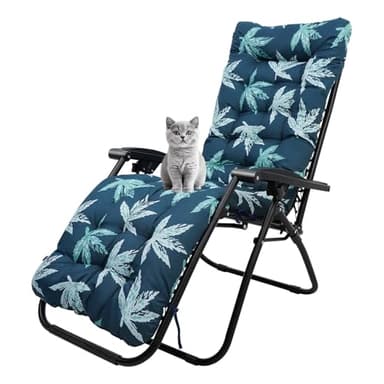 Sun Lounger Cushions Only, 170 * 53 * 8cm Sunlounger Cushion Replacement with Top Cover, Garden Lounger Cushions Recliner Chair Seat Pads Sunbed Cushion for Garden Patio Yard Beach, Green