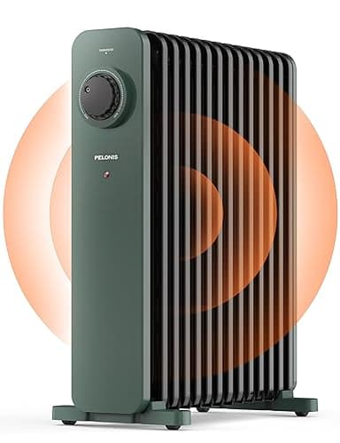 PELONIS Electric Radiator with Adjustable Thermostat and 3 Heat Settings, Oil Filled Heater with Overheat Protection (2500W, Knob Control)